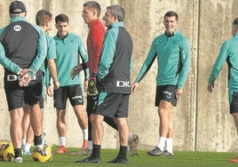 Valverde en la sala de prensa de Lezama antes del entrenamiento de este viernes.