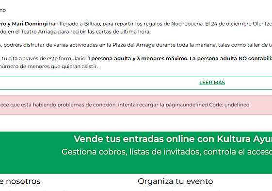 Indignación por los problemas para conseguir entradas para la recepción de Olentzero en Bilbao: «Todos los años pasa lo mismo»