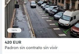 Anuncio para empadronarse en Vitoria sin vivir y sin firmar contrato alguno.