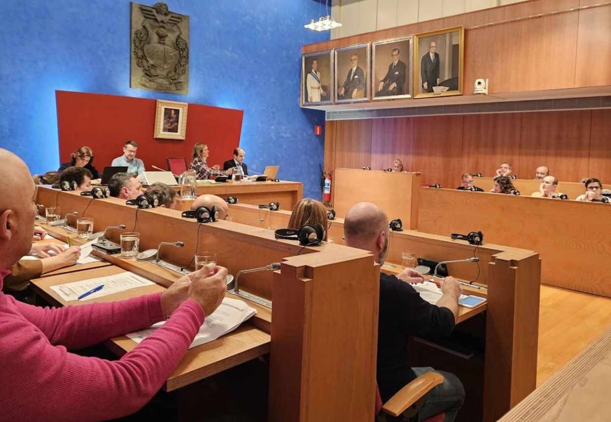 Imagen del salón de plenos en una sesión celebrada en el presente curso.