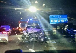 Cinco heridos en un accidente múltiple en la A-8 en Muskiz