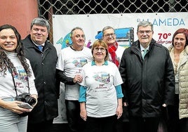 Paula Mañeru, Juan Ibarretxe, Paco García, María Alunda, Gabriel Mañeru, Juan Mari Aburto, Amaia Arregi y Vicente González.