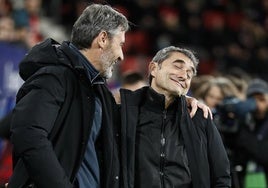 Valverde, en la Sala de Prensa de El Sadar.