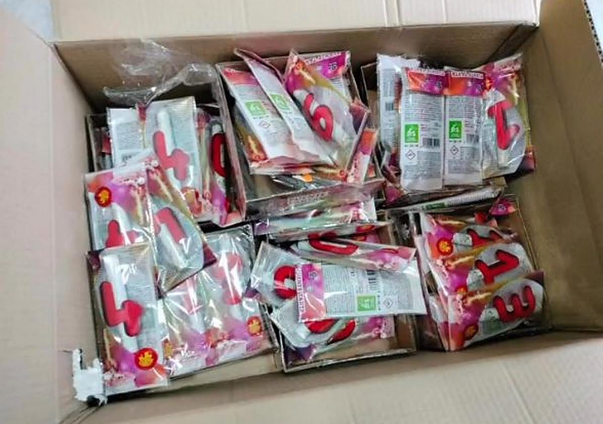 La Guardia Civil de Bizkaia ha retirado 172 kilos de material irregular de pirotecnia.