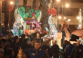 Baltasar en su carroza en la cabalgata del pasado año.