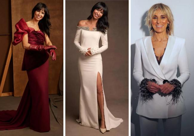 África Baeta con los looks firmados por Eder Aurre que lució para entrar en el 2024 y el 2023. En el año 2022, fue sustituida por Ana Urrutia, que llevó un esmoquin blanco del modisto vizcaíno.