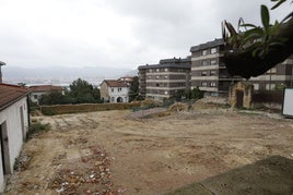 Vista del solar del palacete derribado en agosto y en el que residen los gatos abandonados.