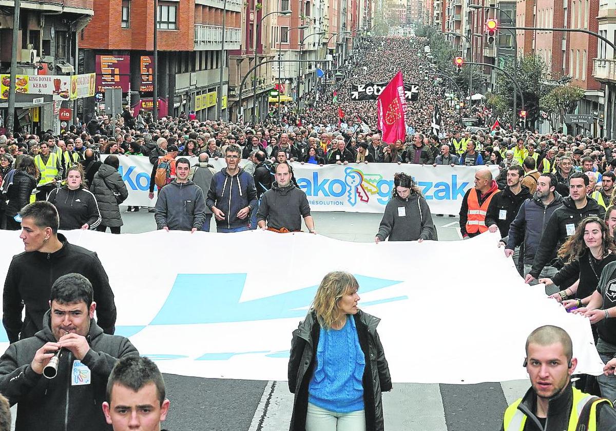 Imagen de la marcha que recorrió las calles de Bilbao el año pasado.