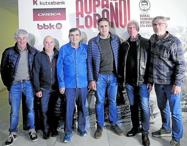 Marino Lejarreta, Asier Bergara, Joserra Lamikiz, Miguel Induráin, Luis Zubero y Víctor Allende. 