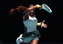 Coco Gauff, durante su partido frente a Sofia Kenin