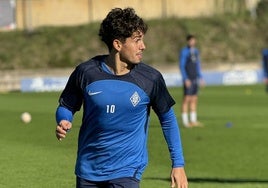 Berto González, durante un entrenamiento en Urritxe.