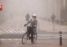 La niebla ha sido la protagonista esta mañana en Vitoria.