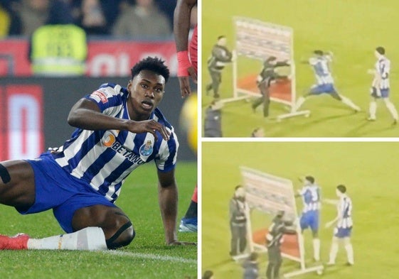 Samu Omorodion durante el partido contra el Gil Vicente.