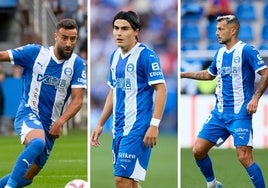 Abde, Luka Romero y Stoichkov, con el Alavés esta temporada.