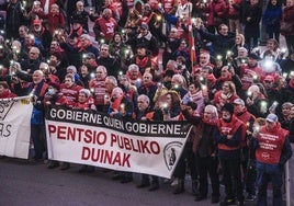 Manifestación en Bilbao de los pensionistas vizcaínos.