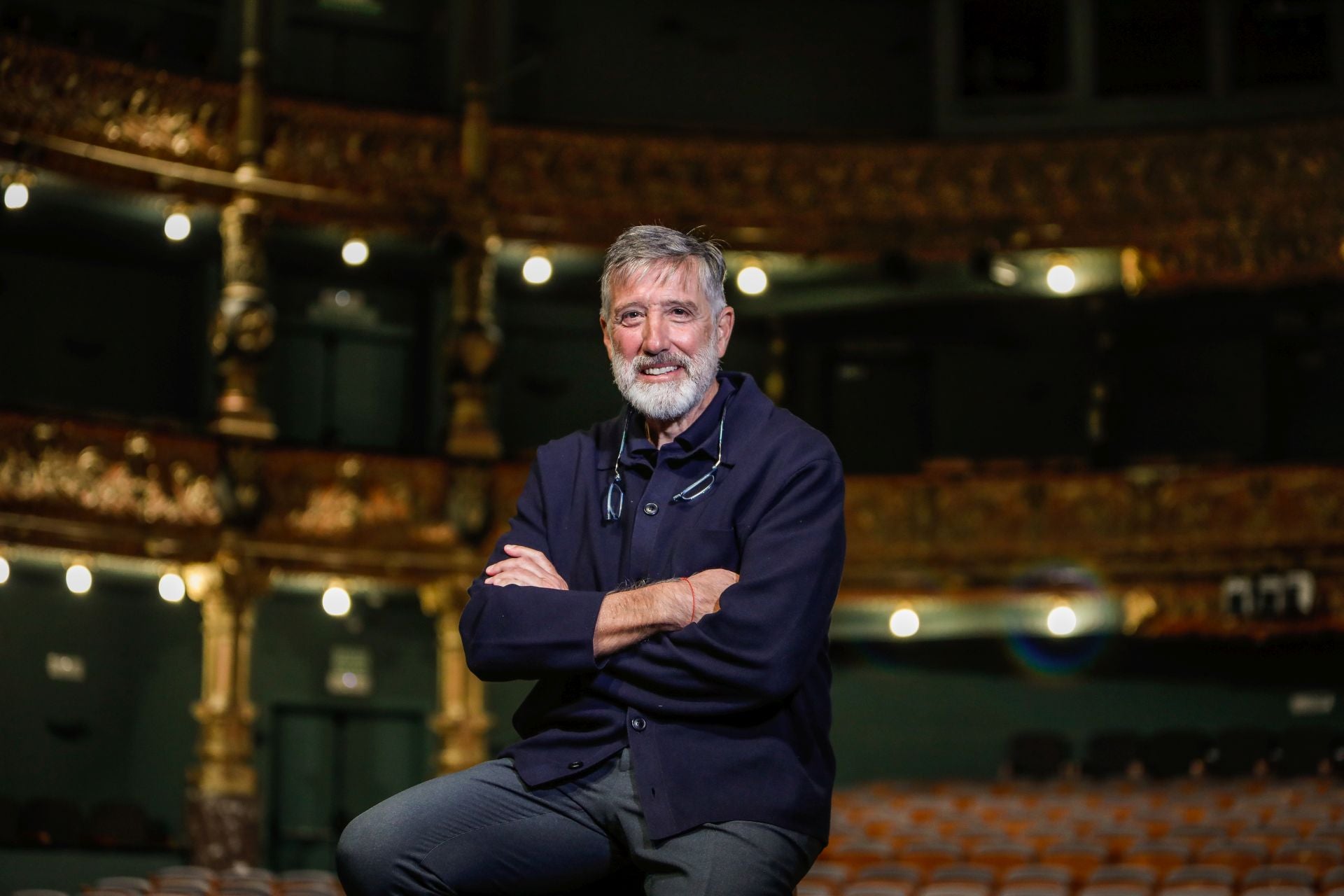 Emilio Aragón, en el escenario del Teatro Campos.