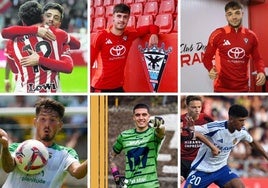 Nico Serrano (Sporting), Unai Vencedor (Racing), Álex Padilla (Pumas), Adu Ares (Zaragoza), Hugo Rincón y Unai Egiluz (Mirandés), cedidos del Athletic.