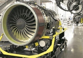 Un motor de aviación fabricado por ITP Aero. La compañía vasca es líder del pilar de motores en España del programa FCAS (Futuro Sistema Aéreo de Combate) de la UE.