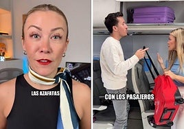 ¿Tienen derecho los pasajeros a colocar la maleta de mano encima de su asiento? Una azafata lo aclara