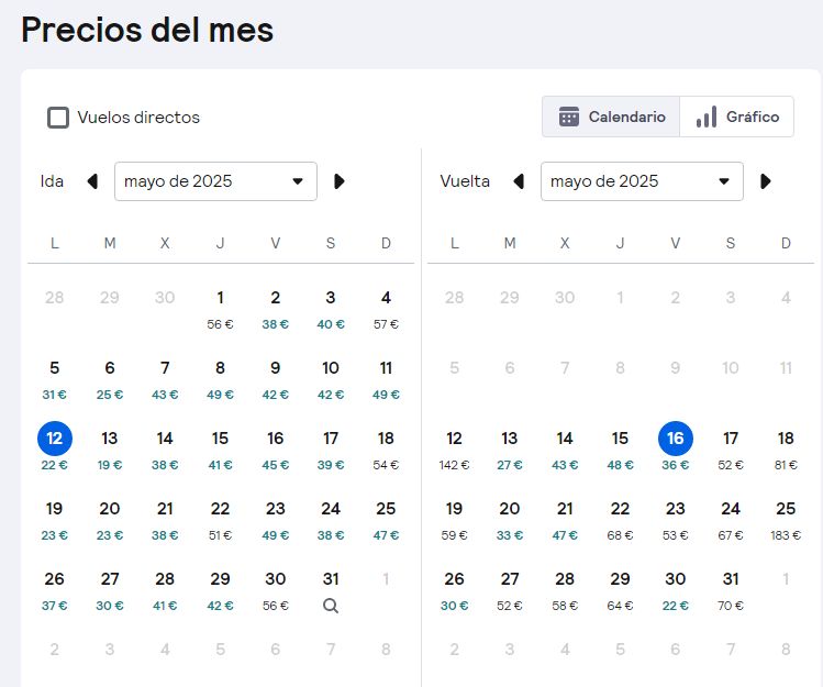Vuelos Bilbao-Lisboa.