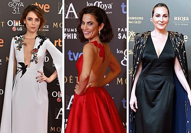Las actrices Leticia Dolera, Toni Acosta y Ana Millán han lucido diseños de Alicia Rueda en ediciones anteriores de los Goya.