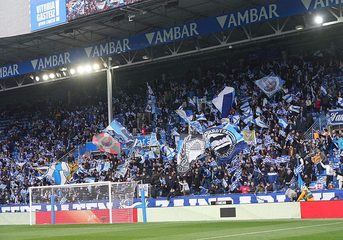 El Fondo de Polideportivo, en el partido ante el Getafe.
