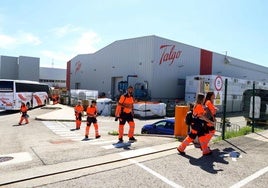 Trabajadores de Talg en la planta de Rivabellosa (ÁLava)