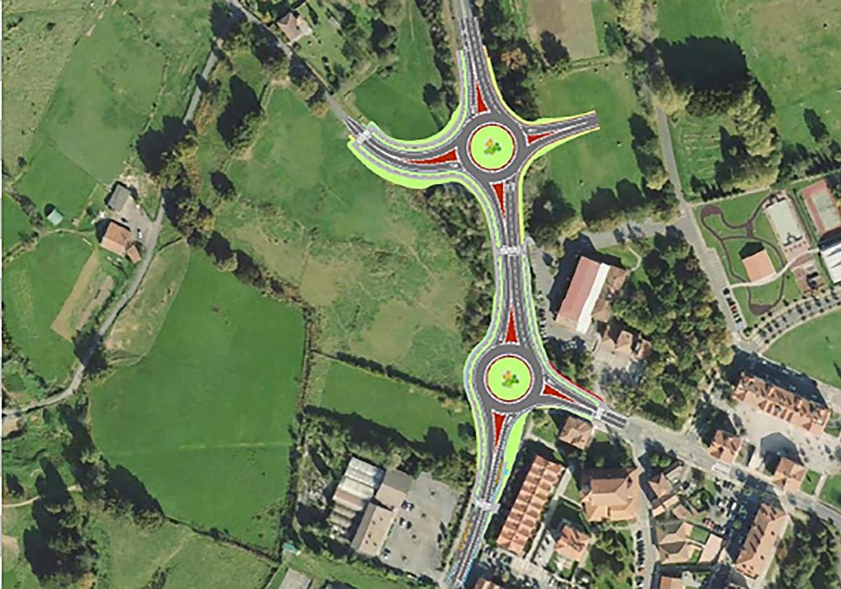 Dos nuevas rotondas agilizarán el tráfico en Loiu y en el acceso al aeropuerto
