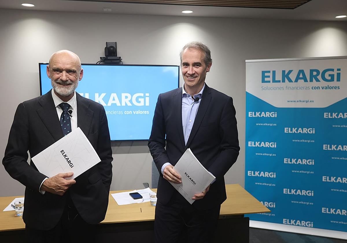 Lander Arteche y Zenón Vázquez, presidente y director general de Elkargi.