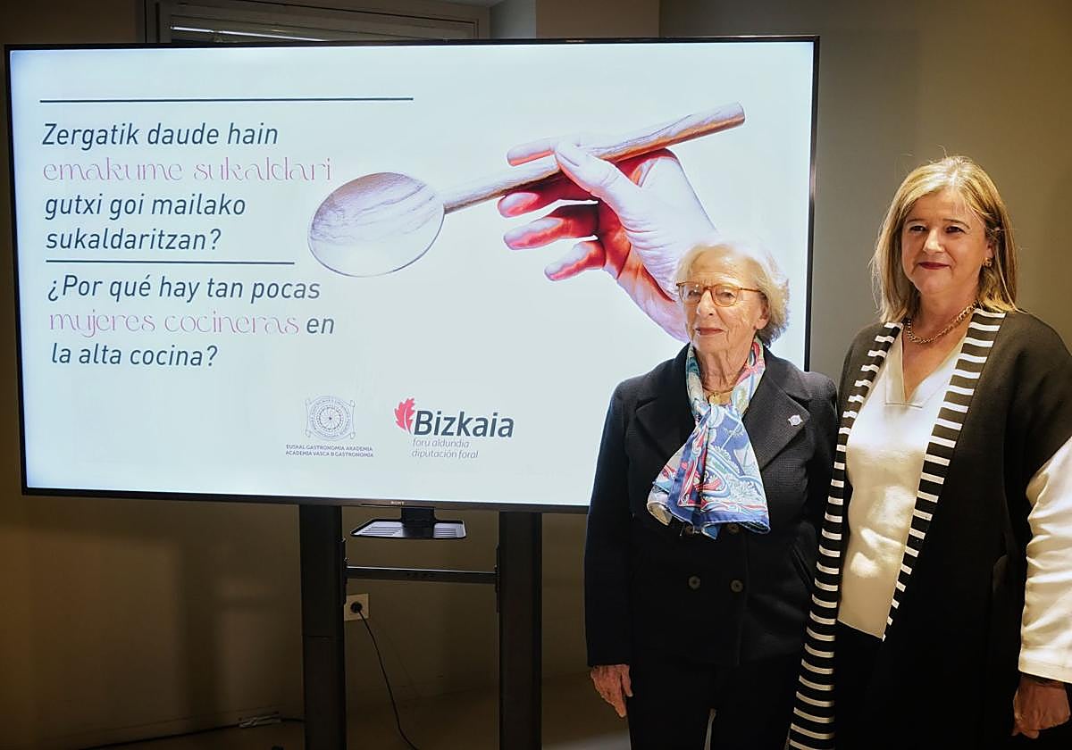 María del Mar Churruca y Teresa Laespada, durante la presentación.