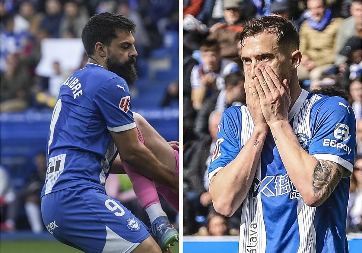 Villalibre y Toni Martínez, durante el partido contra el Espanyol.