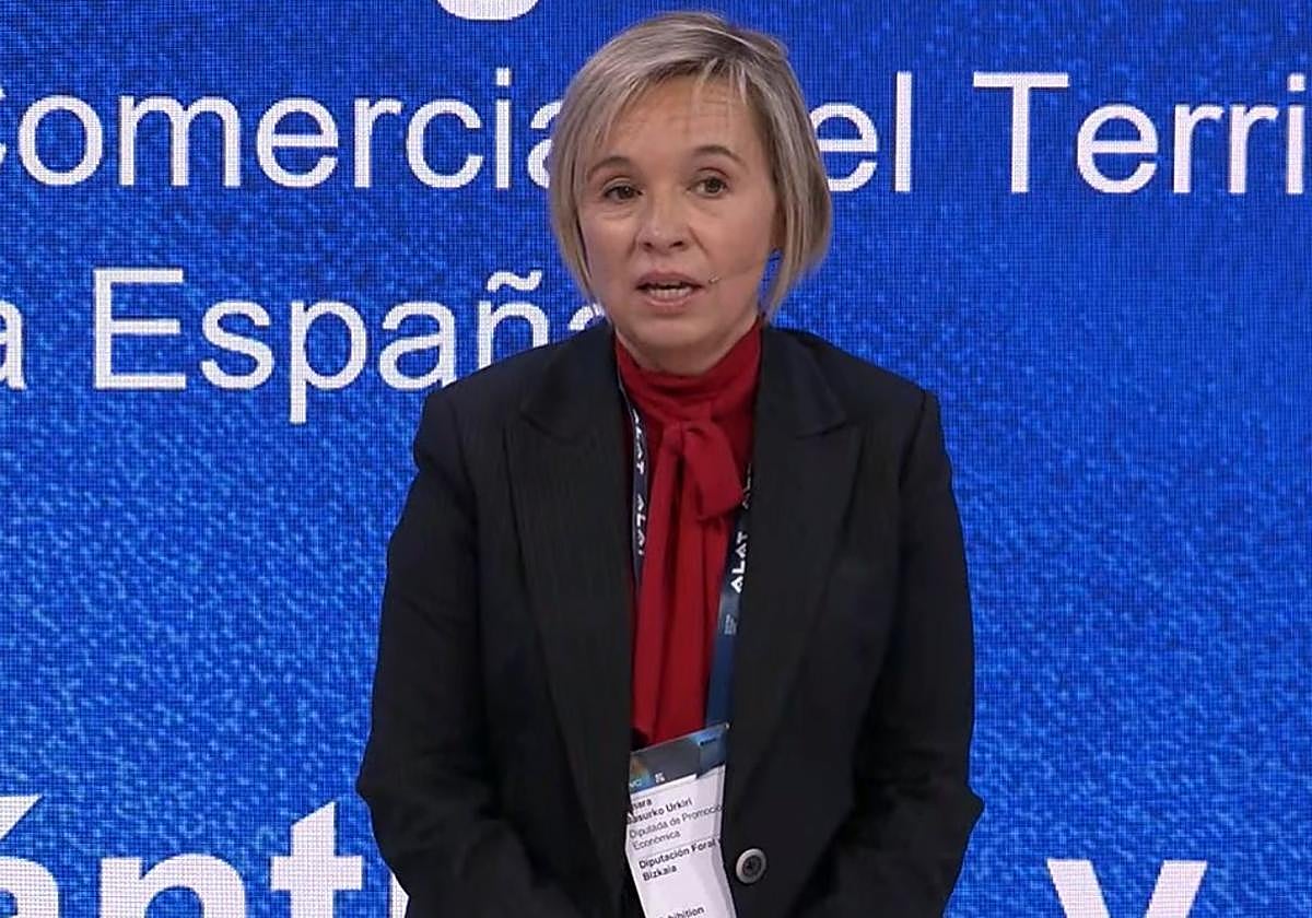 Ainara Basurko, la diputada de Promoción Económica, en la presentación del Mobile World Congress.