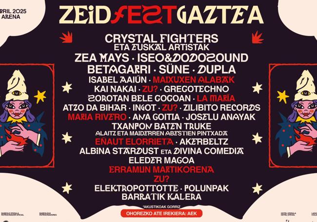 Cartel del festival del Bizkaia Arena.