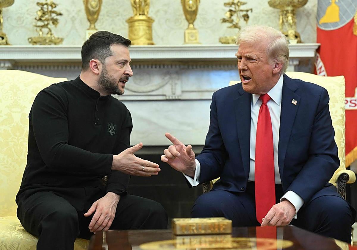 Los presidentes de Ucrania y Estados Unidos, Volodímir Zelenski y Donald Trump, en su reunión en el Despacho Oval.