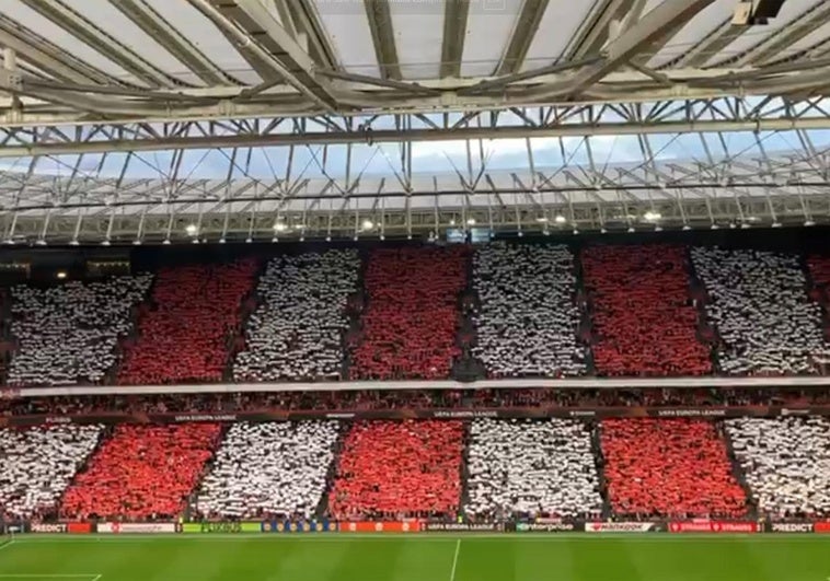 El espectacular mosaico que ha recibido al Athletic en San Mamés