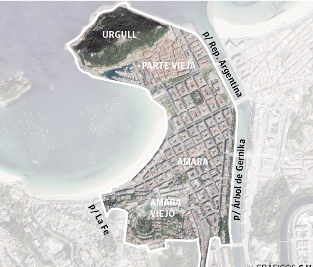 San Sebastián. Entrada en vigor: en enero. Y se multa desde esta semana. Zona afectada: 1,2 km2 en el centro de la ciudad.Vehículos vetados: los que no tienen etiqueta de la DGT. A partir de 2028 tampoco pueden entrar los B.