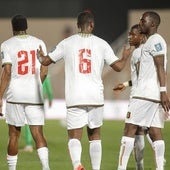 Diarra celebra uno de los goles logrados con Mali.
