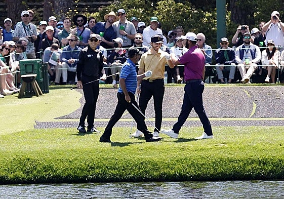 Sergio García, José María Olazabal, Josele Ballester y Jon Rahm compartieron ronda de prácticas.