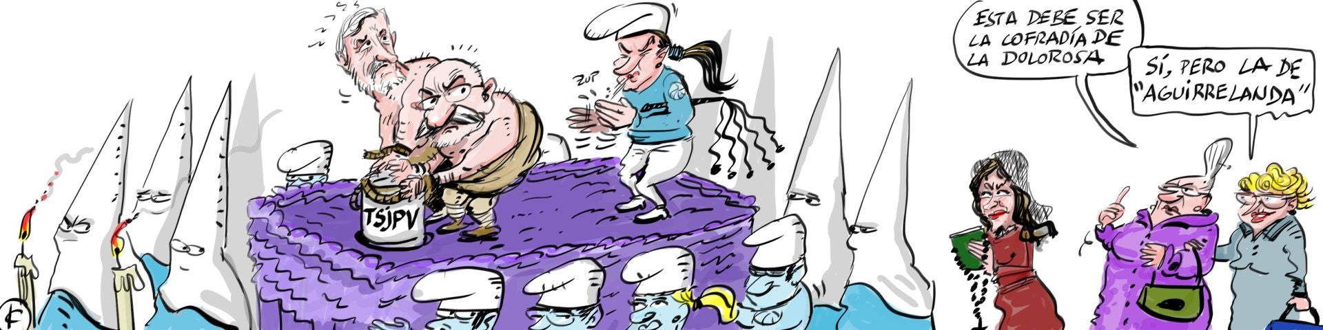 La viñeta de Cerrajería sobre la jefatura de la Policía Local y la Cofradía de la Dolorosa