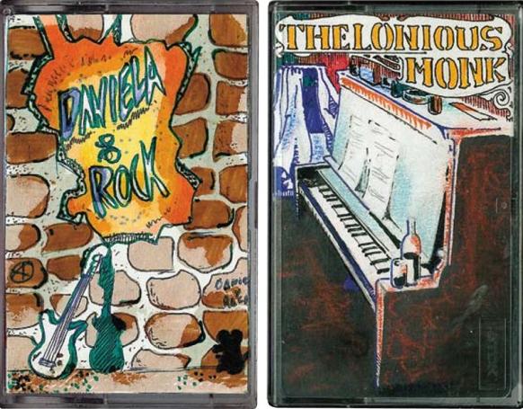 Un casete de 'varios' de la colección de Daniela Fernández, y una cinta de Thelonious Monk, creada por Fermín Fdez. de Nograro.