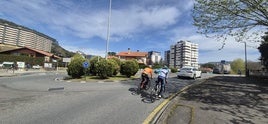 Rotonda Irubide de Bakio que se reordenará para mejorar el tráfico en el entorno.