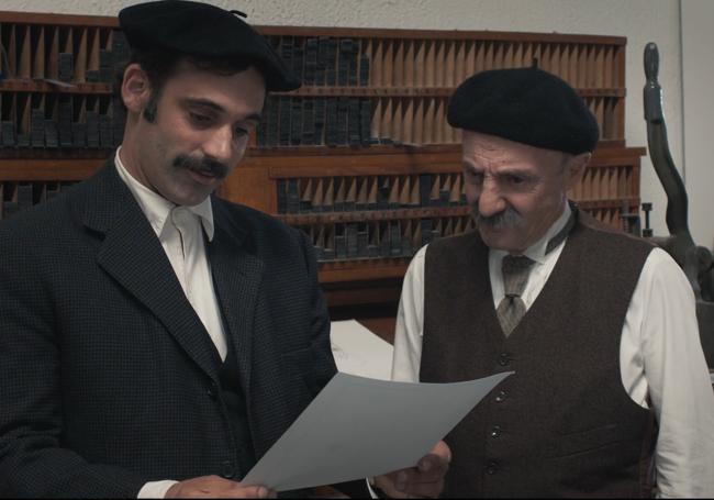 Joseba Usabiaga y Ramon Agirre en 'Ombuaren itzala'.