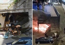 Ruido, peleas y lo último, un incendio de madrugada: los incidentes de un grupo de 'sin techo' junto a una iglesia de Santutxu