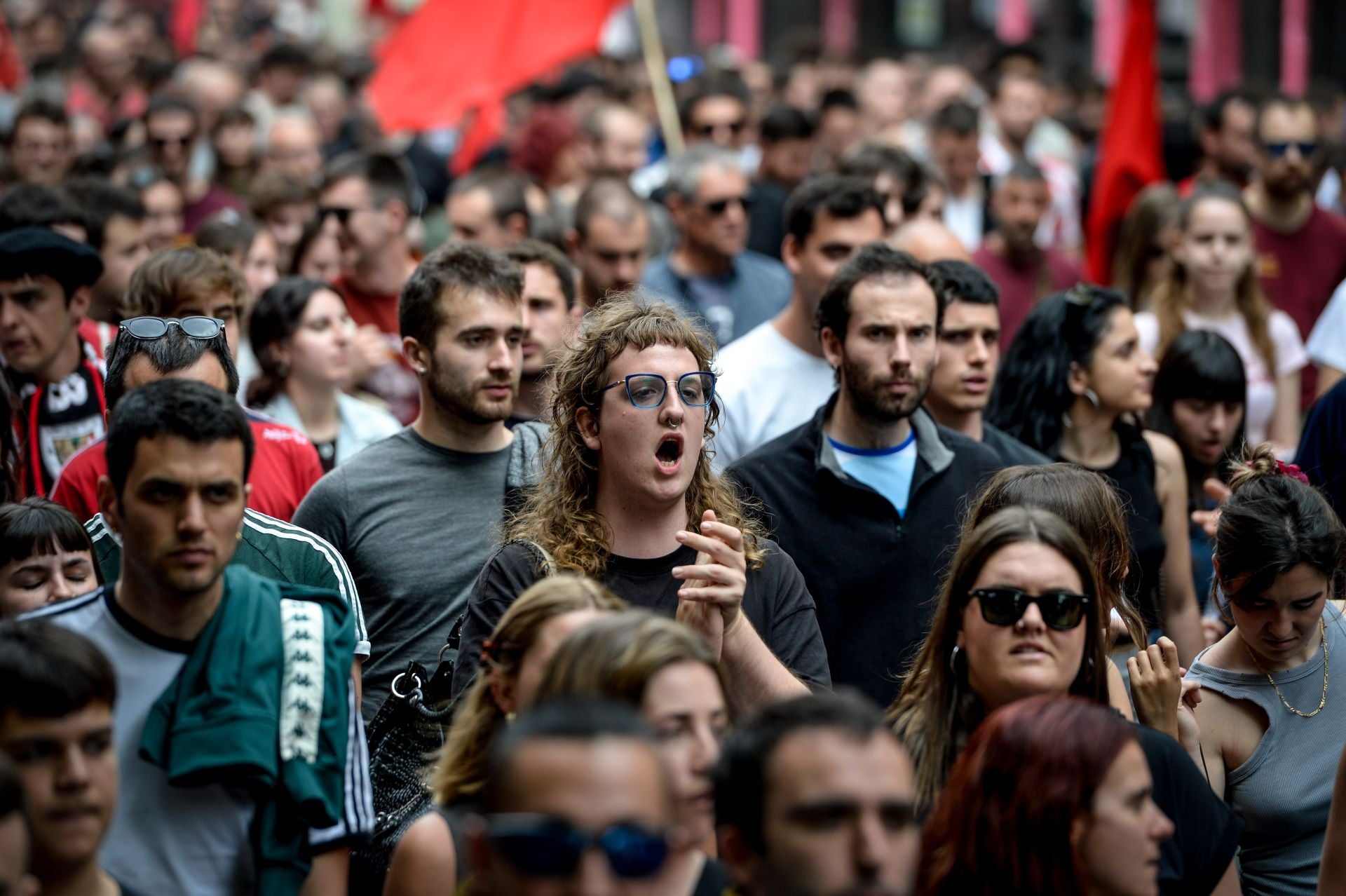Las imágenes de la multitudinaria movilización de EHKS en Bilbao