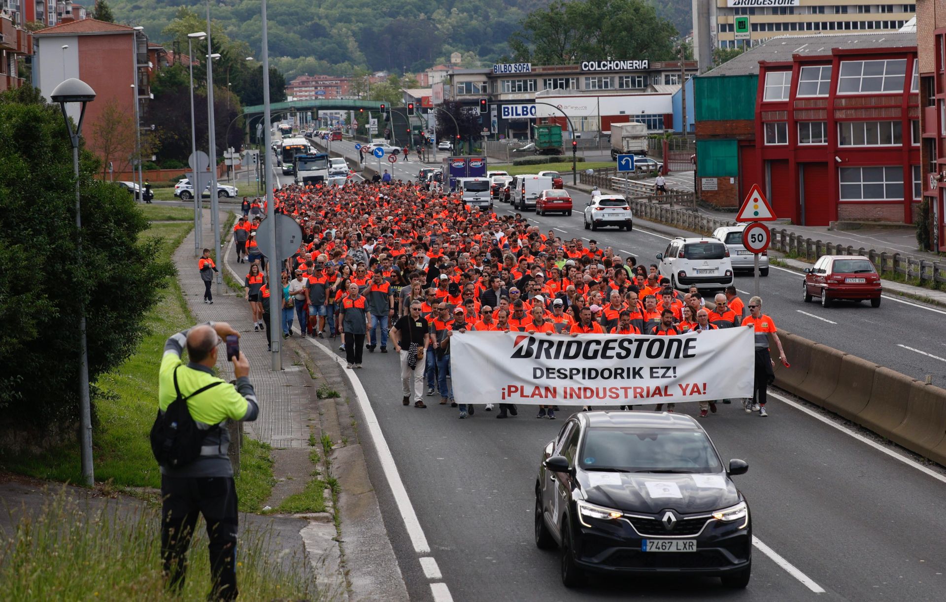 La marcha de los trabajadores de Bridgestone