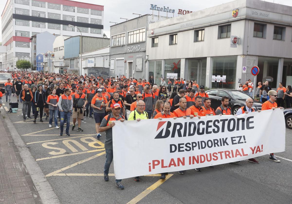 La marcha de los trabajadores de Bridgestone