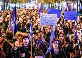 Manifestación celebrada en Bilbao el último 25-N, día Internacional de Eliminación de la Violencia contra la Mujer.