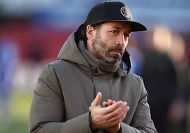 Calderón, antes de un partido con el Bristol Rovers.