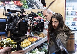 Carolina Yuste y Luis Tosar, durante el rodaje.