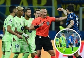 Iñigo Martínez pierde los papeles y escupe a un rival tras el segundo gol del Inter
